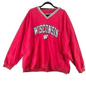 Vintage Pro Player Wisconsin Badgers Embroidered Windbreaker Pullover Jacket 2XL